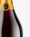 Green Glass Red Champagne Bottle Mockup