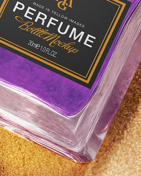 Clear Glass Perfume Bottle on Sand Mockup