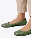 Leather Ballet Flats on Woman's Legs Mockup
