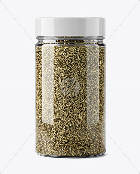 Plastic Spice Jar with Thyme Mockup