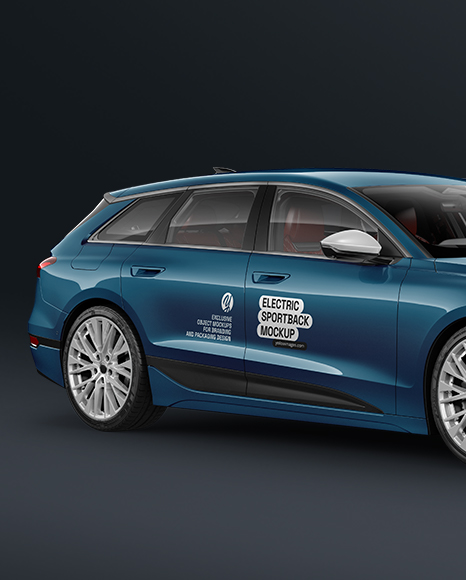 Electric Sportback Car Mockup - Half Side View