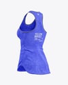 Women's Melange Tank Top Mockup - Half Side View