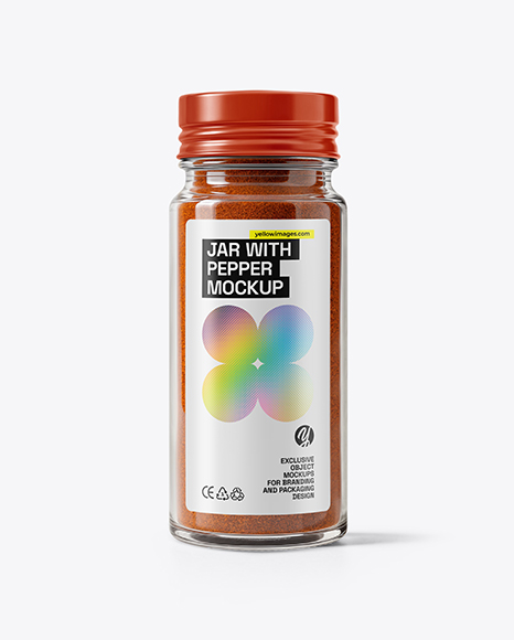 Glass Jar with Chili Powder Mockup - Pint glass mockup