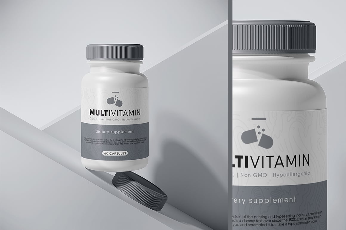 Supplement Bottle Mockup