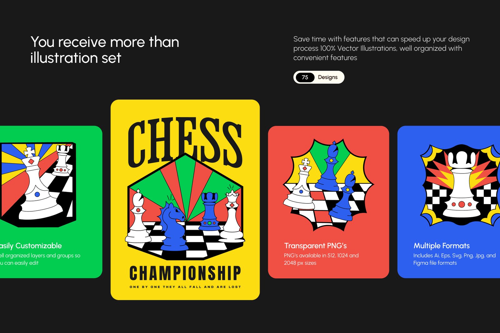 75 Chess Flat Illustrations