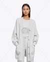 Young Asian Woman Wearing Cardigan and T-Shirt Mockup