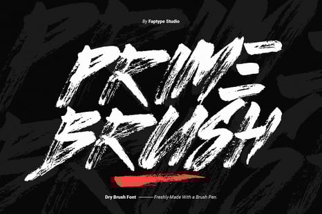Prime Brush – Bold Expressive Dry Brush Font - Youtube font