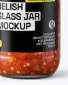 Glass Jar with Sweet Relish Sauce Mockup