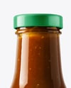 Glass Bottle with BBQ Sauce Mockup