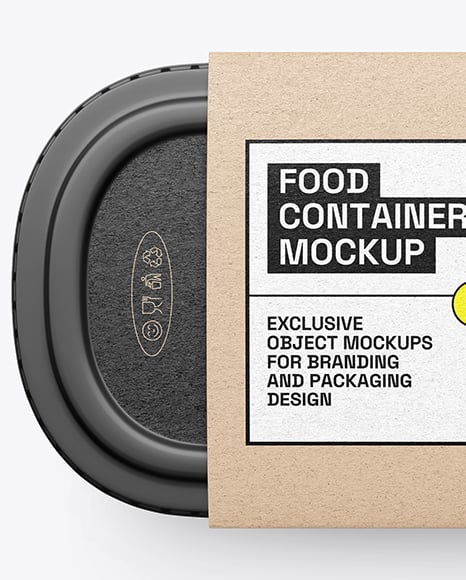 Matte Plastic Container in Kraft Paper Sleeve Mockup