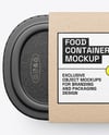 Matte Plastic Container in Kraft Paper Sleeve Mockup