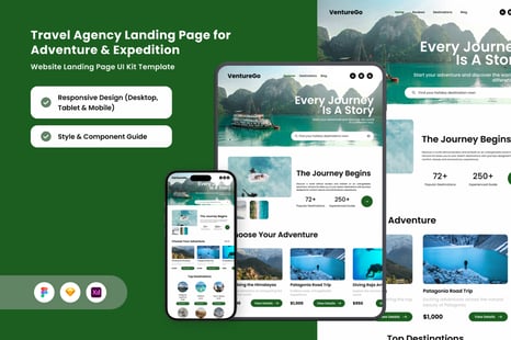 VentureGo - Ultimate Travel Landing Page for Adventure