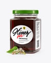 Square Glass Jar with Buckwheat Honey Mockup