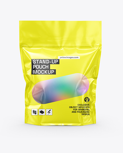 Glossy Stand-up Pouch Mockup