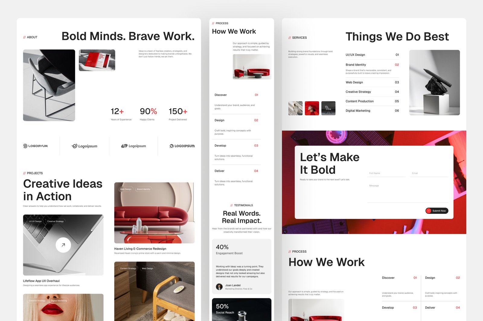 Ideaz – Creative Agency Website UI Figma Template