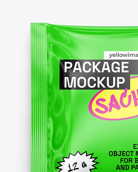 Glossy Sachet Mockup