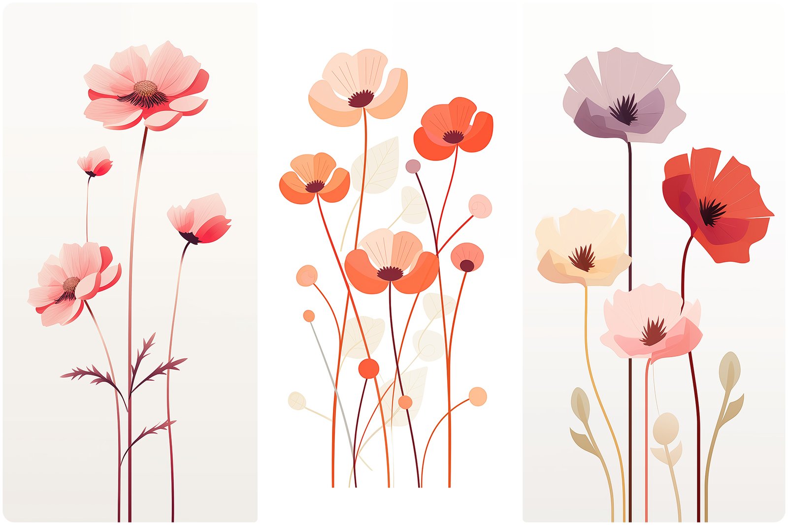 120 Flowers Poster Illustration Backgrounds