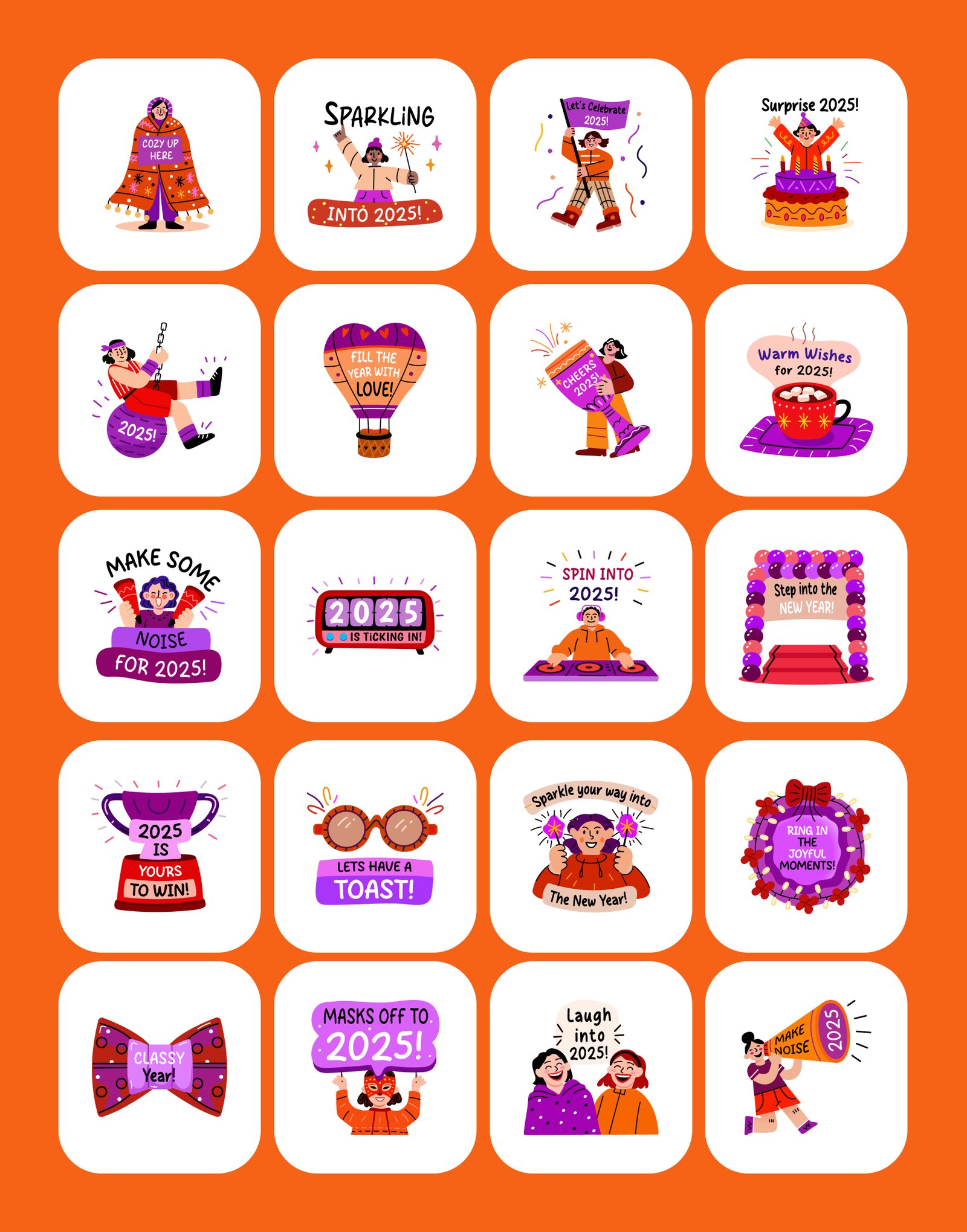 New Year Stickers Collection