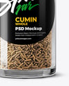 Glass Spice Jar with Whole Cumin Mockup