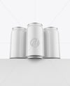 Three Glossy Cans Mockup