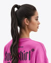 Young Woman Wearing a Sweatshirt Mockup