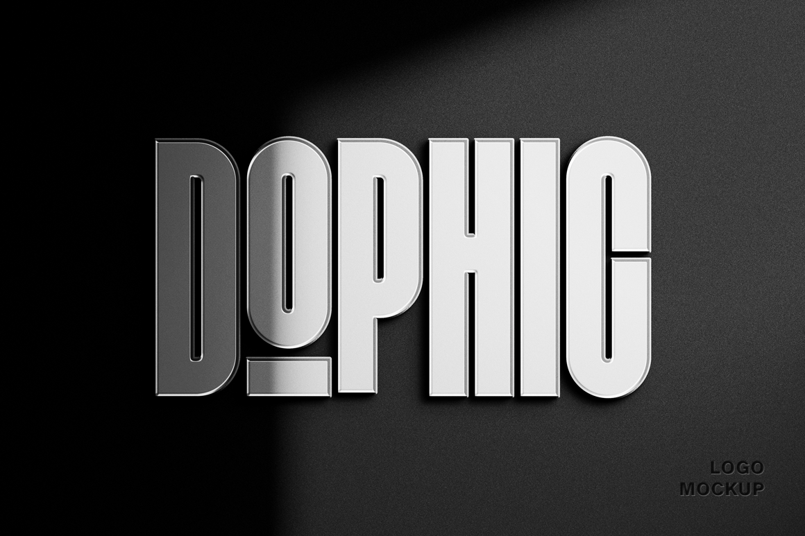 Glossy Chrome Logo Mockup