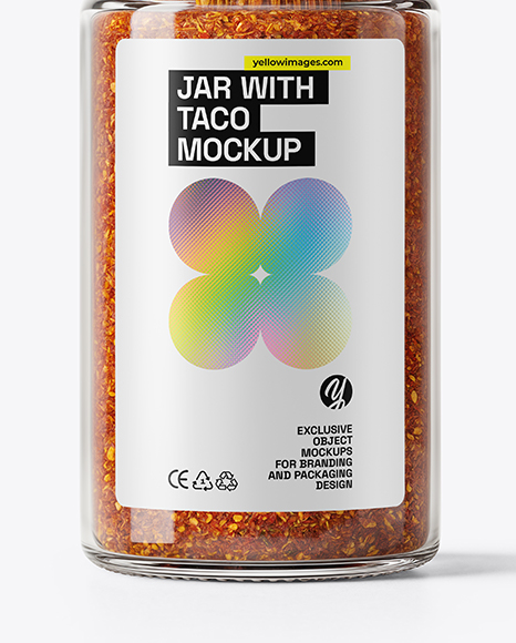 Glass Jar with Taco Seasoning Mockup
