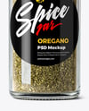 Glass Spice Jar with Oregano Mockup