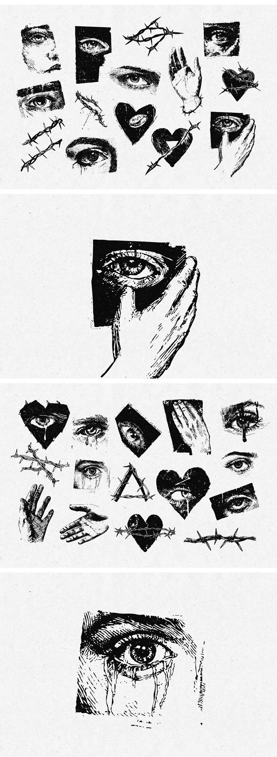 Dark Romance Hand Drawn Elements