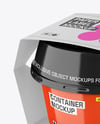 Glossy Plastic Container With Label Mockup