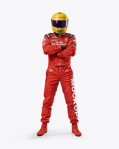Man Wearing Racing Kit Mockup - Kit mockup psd