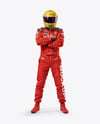 Man Wearing Racing Kit Mockup