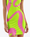 Young Woman Wearing Tight Short Dress Mockup
