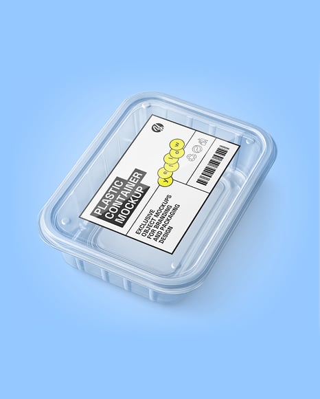 Empty Clear Plastic Food Container Mockup