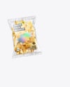 Clear Plastic Snack Bags with Corn Chips Mockup