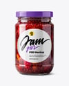 Clear Glass Jar with Mixed Fruits Jam Mockup