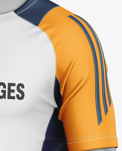 Training Short Sleeve Full Soccer Kit Mockup - Half Side View