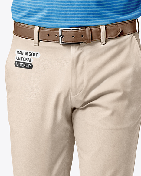 Man Wearing Golf Shirt and Chinos Mockup