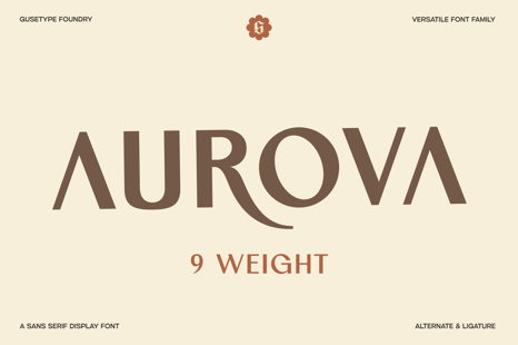 Aurova - Display Sans Serif Font - Creative Store