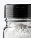 Glass Jar with Coarse Sea Salt Mockup