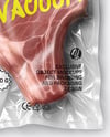Clear Plastic Flow-Pack with Pork Steak Mockup
