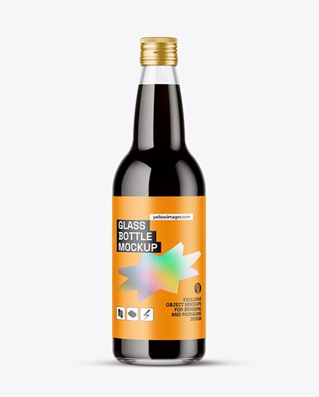 Bottle with Dark Drink Mockup