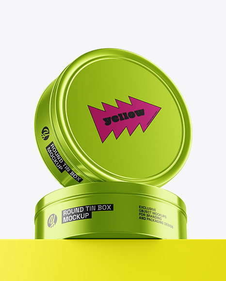 Two Round Tin Boxes Mockup