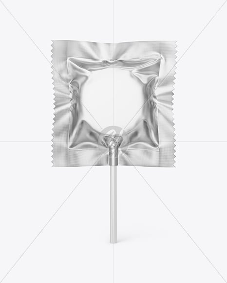 Matte Metallic Lollipop Sachet Mockup