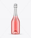 Clear Glass Pink Champagne Bottle Mockup