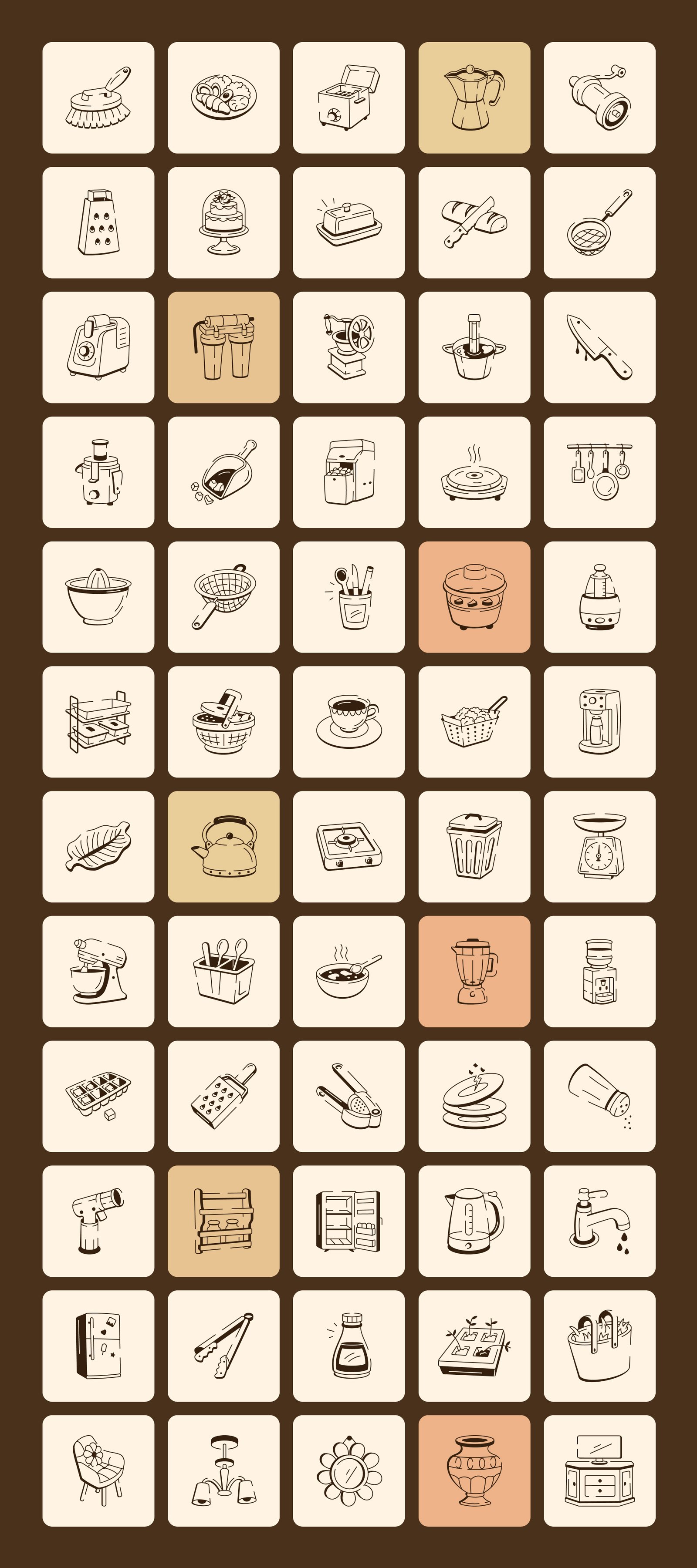 Home and Lifestyle Doodle Icons