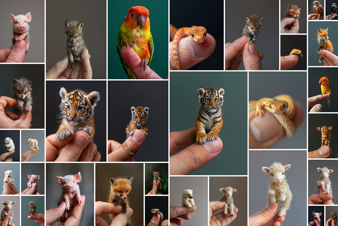 Miniature animals - 87 images