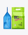 Metallic Coffee Bag Mockup – Front and Side View