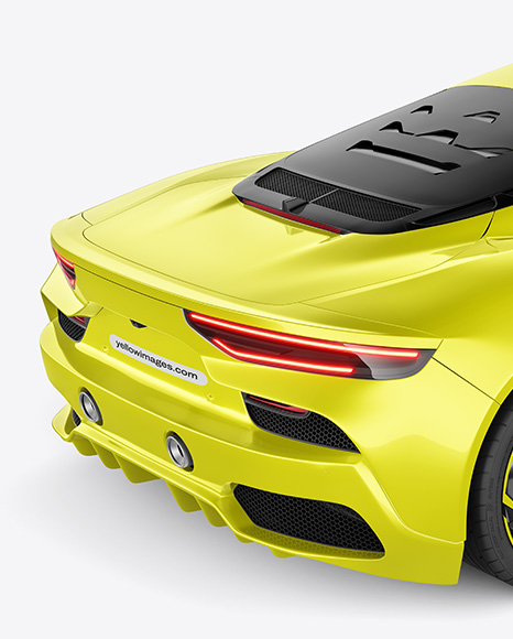 Sport Car Mockup - Back Half Side View