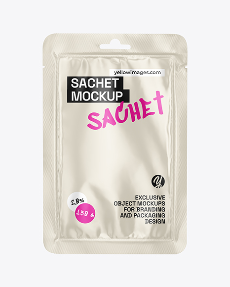 Glossy Sachet Mockup